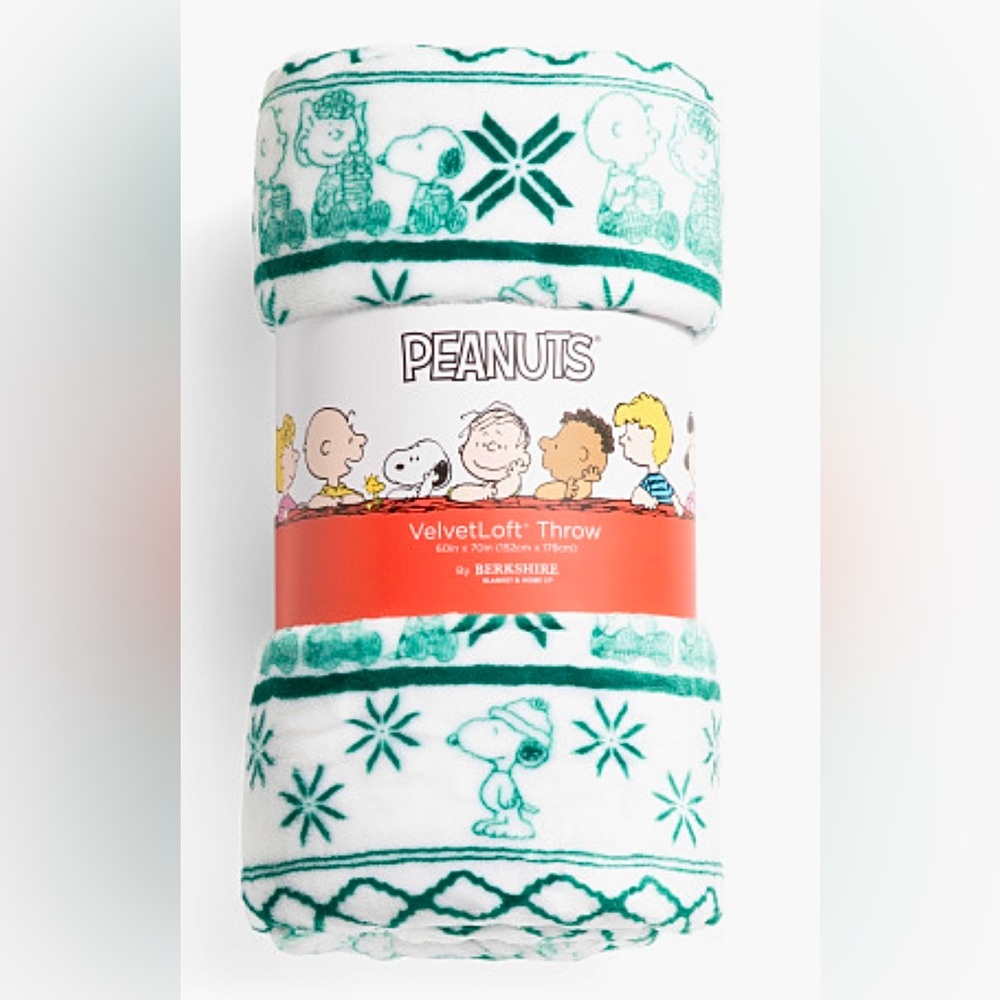 Peanuts Christmas Blanket NWT, Snoopy Velvet Loft holiday blanket